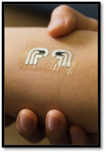 A closer look at the temporary tattoo that measures glucose levels.